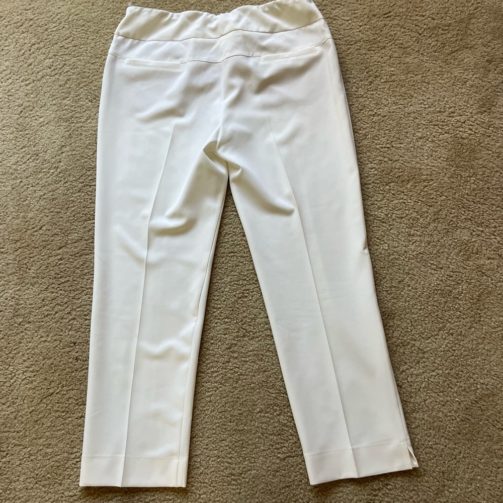 Ibkul Pants Ladies 14 Off White Straight Leg Pull On Pockets